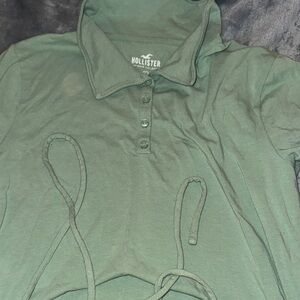 Hollister Forest Green Button-Up Shirt
